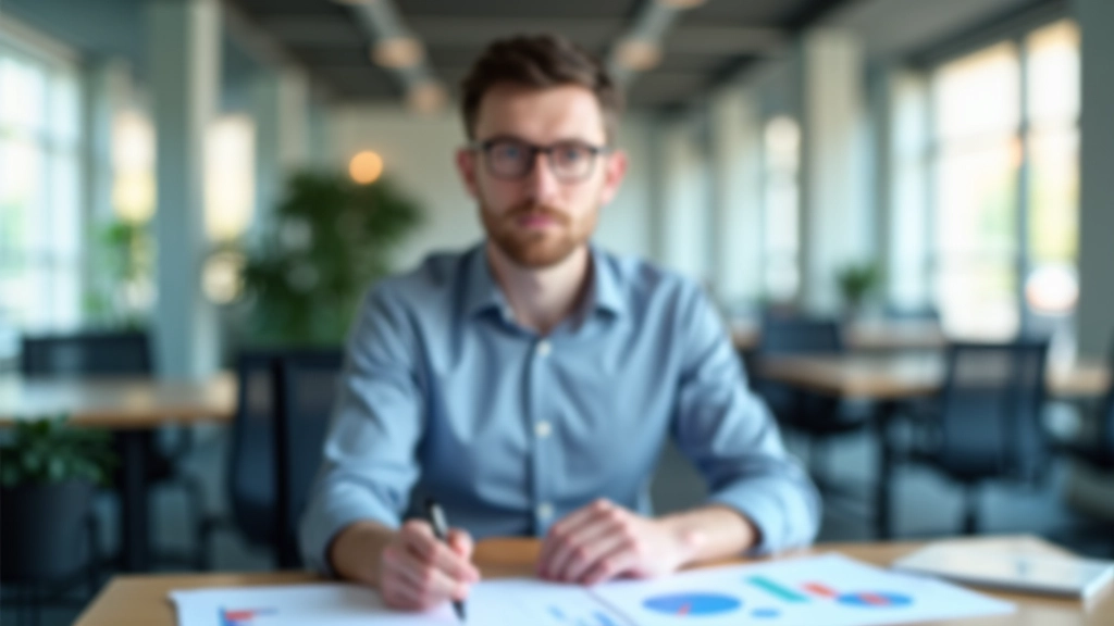 Büroumgebung mit Analysedaten, Laptop und Notizen zur Marktforschung